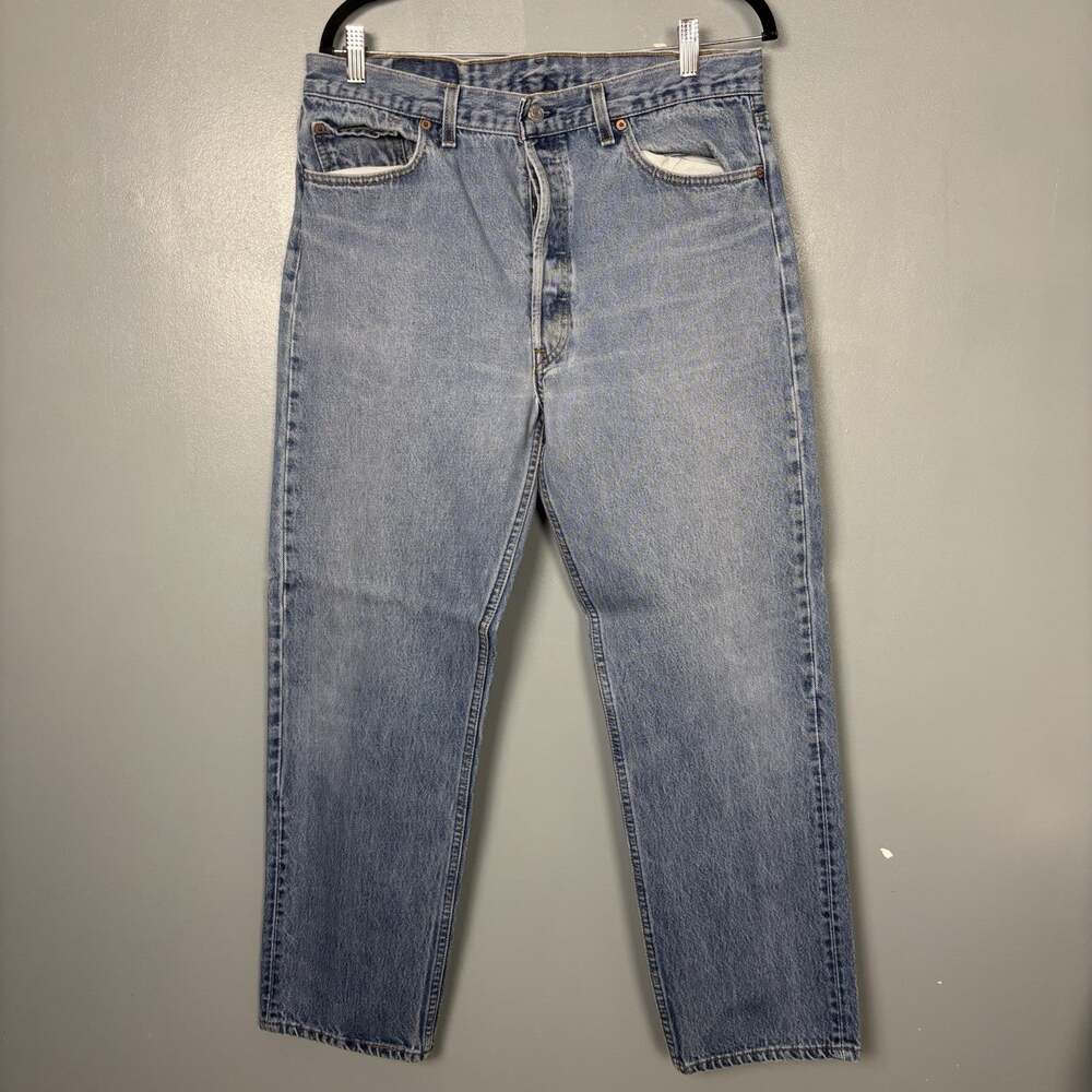 Vintage 90’s LEVIS Men’s 501 Button Fly Blue Denim Jeans 36x30 Pants Work Style